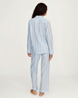 Women's Twill Pajama Set in Coastal Stripe