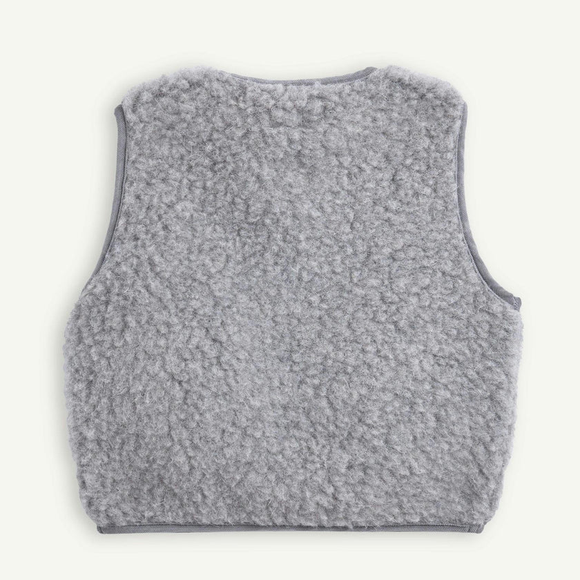 children's merino wool vest - stone grey