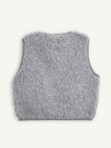 children's merino wool vest - stone grey