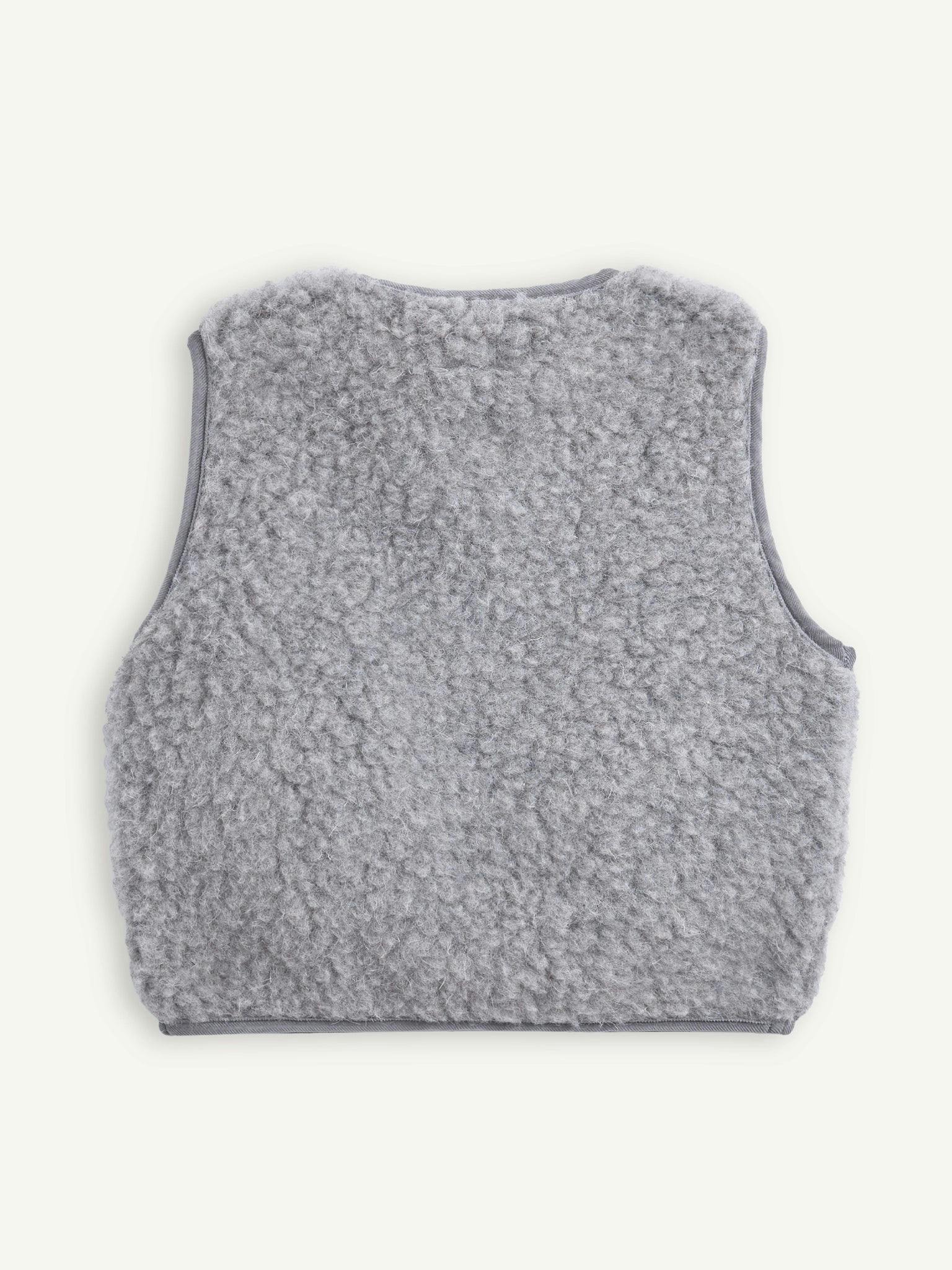 children's merino wool vest - stone grey