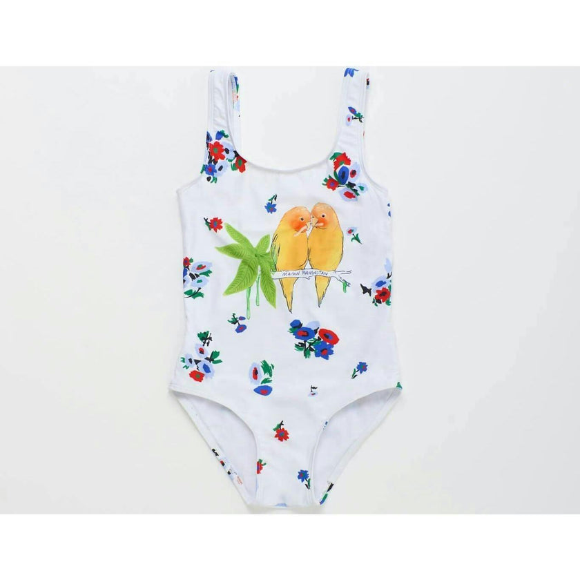 BLOSSOM BIRDS SWIMSUIT WHITE