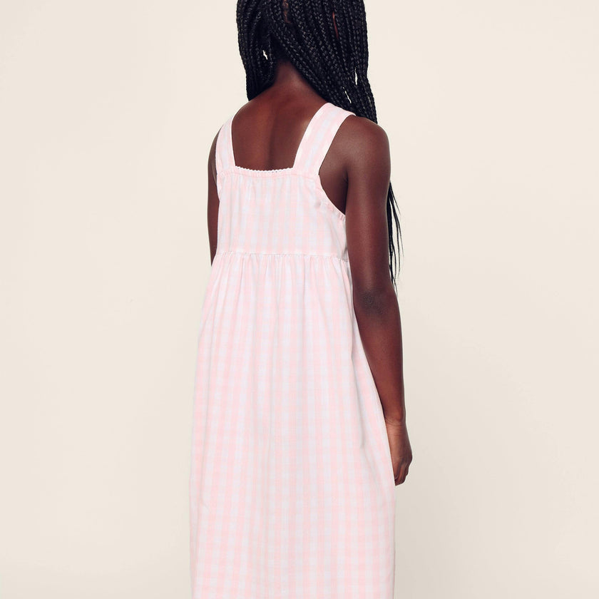 Girl's Twill Charlotte Nightgown in Pink Gingham