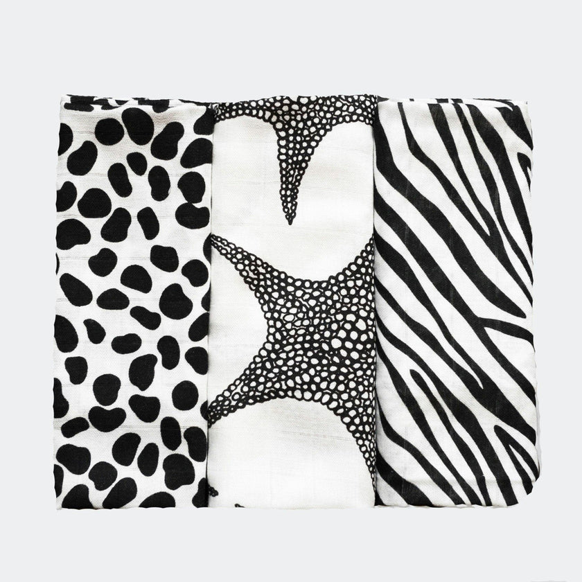 Animal Print Muslin Burp Cloths