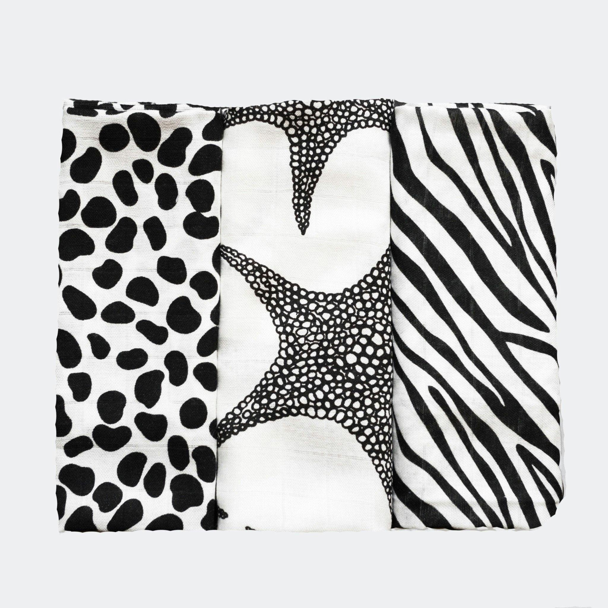 Animal Print Muslin Burp Cloths