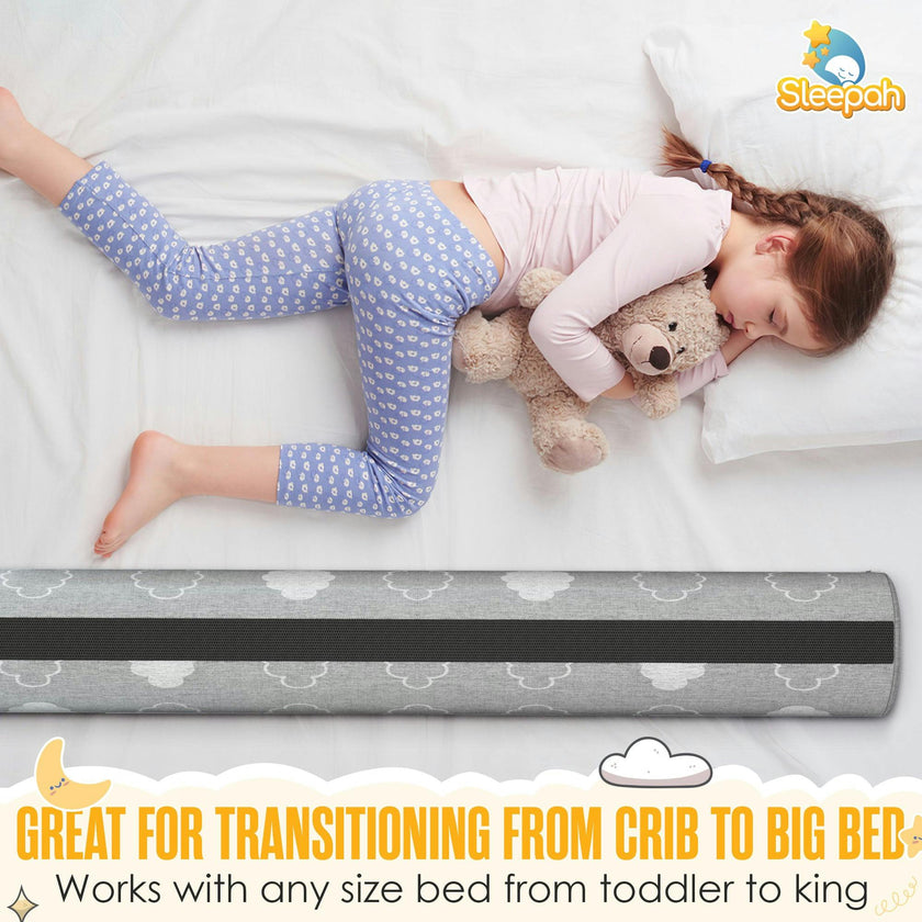 Sleepah Bed Bumpers for Toddlers - Memory Foam Guard Rail Pads for Kids Bed