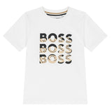 Younger Boys White Logo T-Shirt