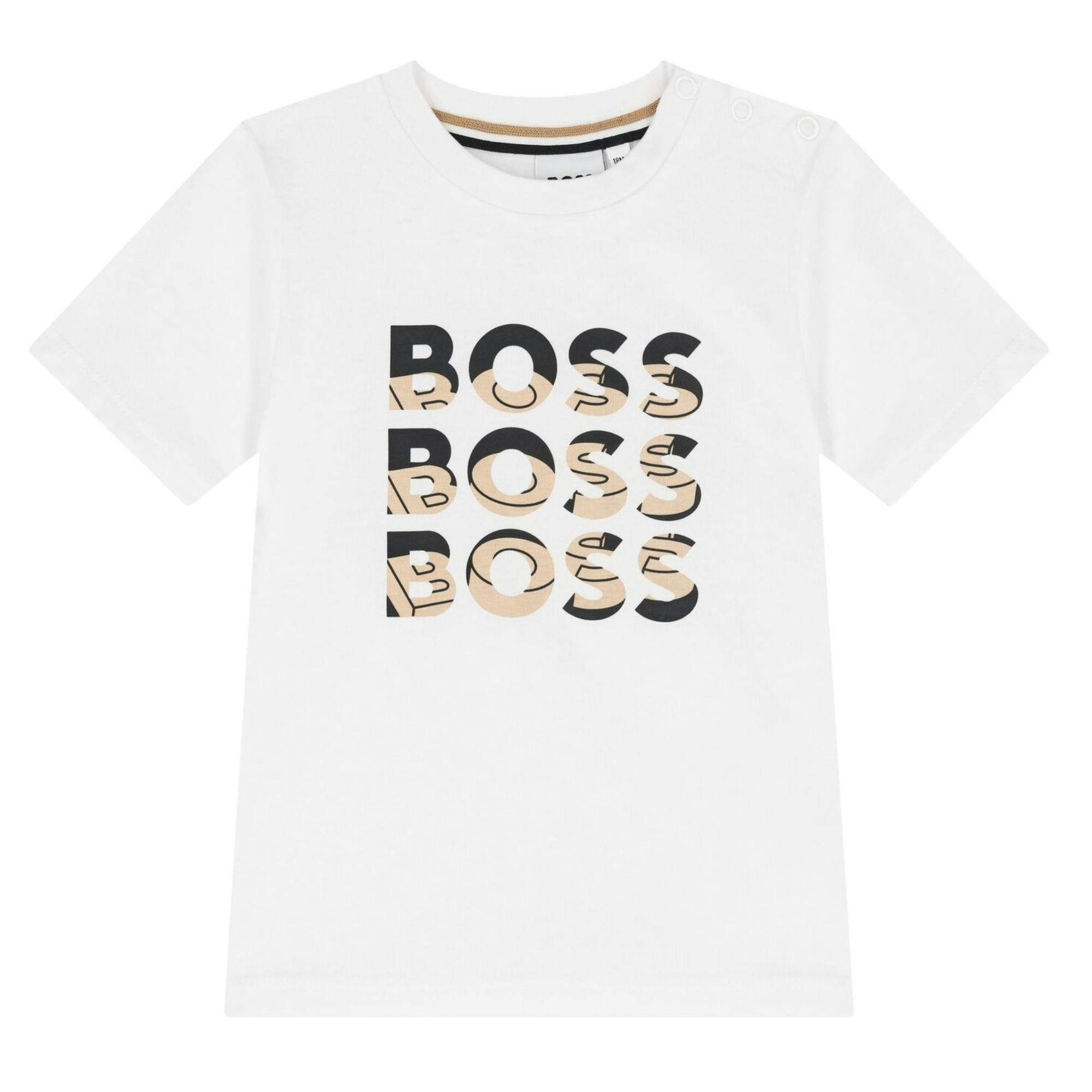 Younger Boys White Logo T-Shirt