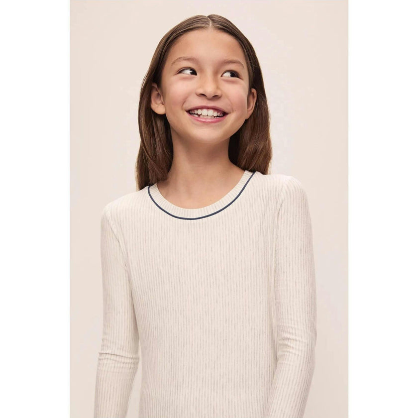 Kids Printed TENCEL Modal Unisex Long PJ Set, Grey