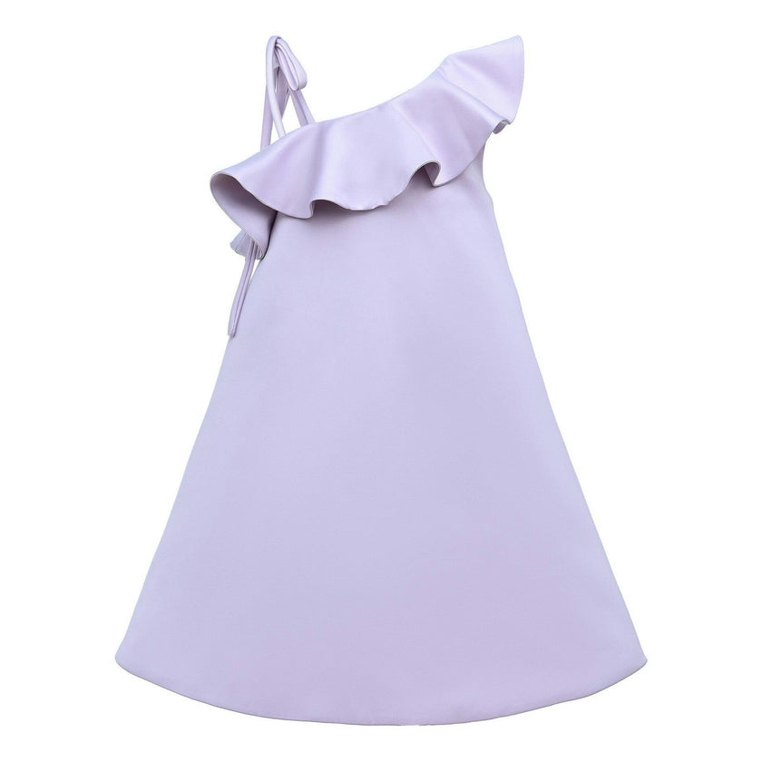 Purple Petulla Off Shoulder Ruffle Dress