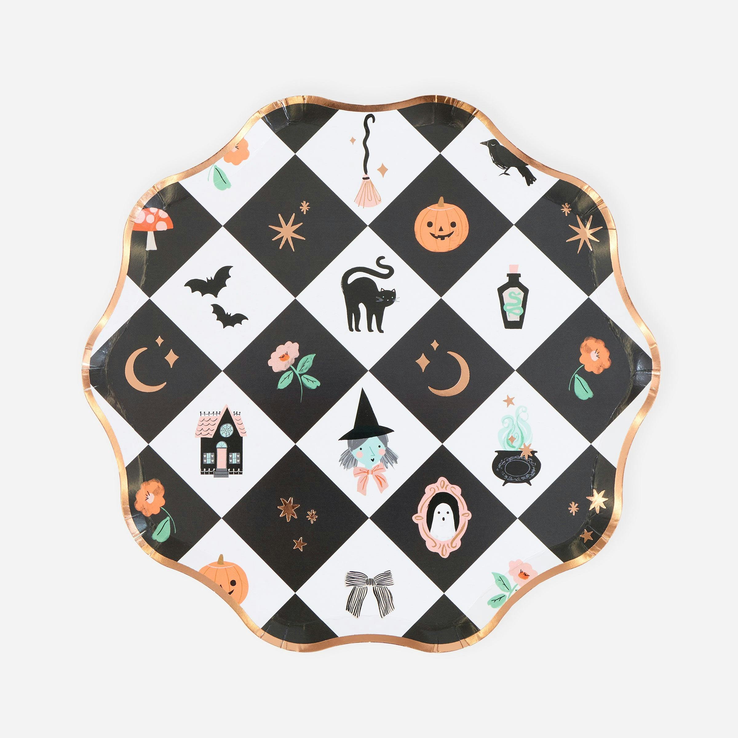 Patchwork Halloween Side Plates