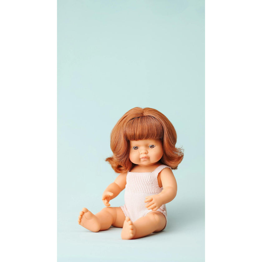 Colourful Edition Collection - Baby Doll Caucasian Redhead Girl 15" (pink rompers)
