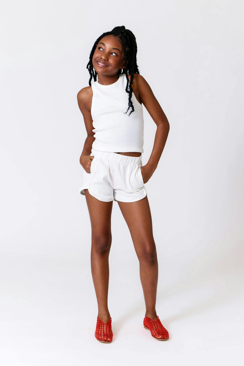 Girls Rib Shorts in Black