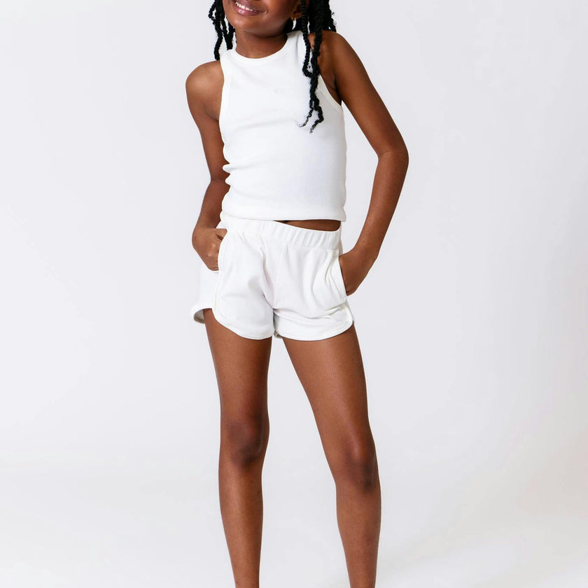 Girls Rib Shorts in Black