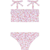 girls blush bloom ruffle bandeau bikini with tie straps