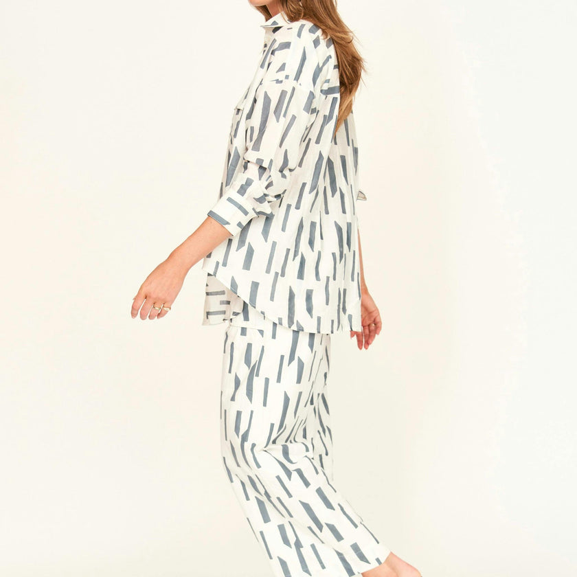 Kyoto Shirt in White Rainfall