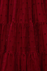 Mini Solange Dress in Burgundy Tulle