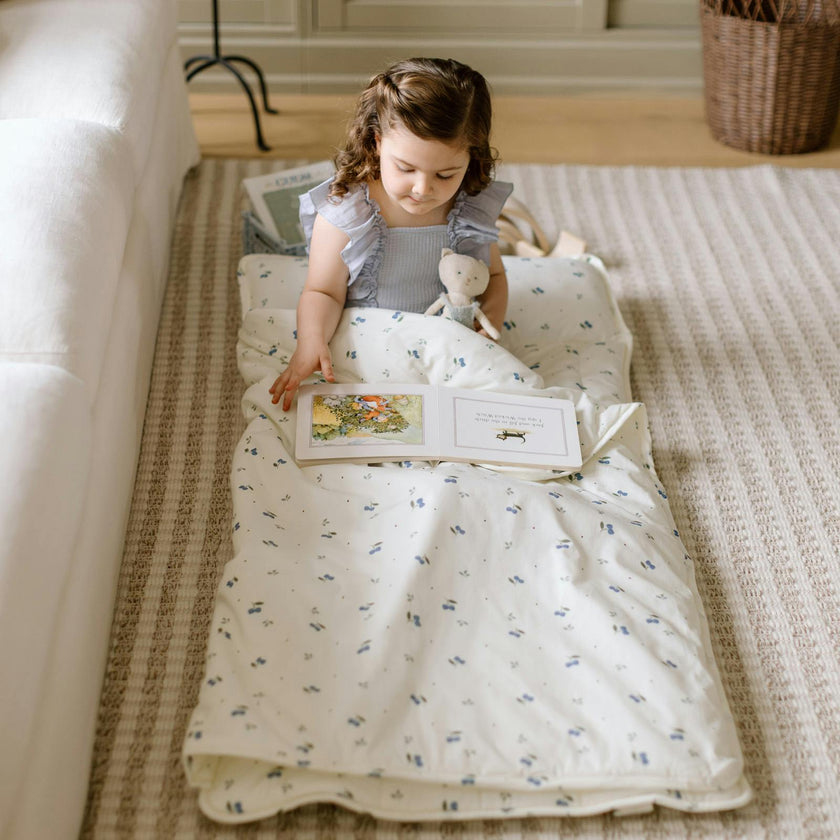 Organic Toddler Nap Roll-N-Rest Mat Set (Blueberry)
