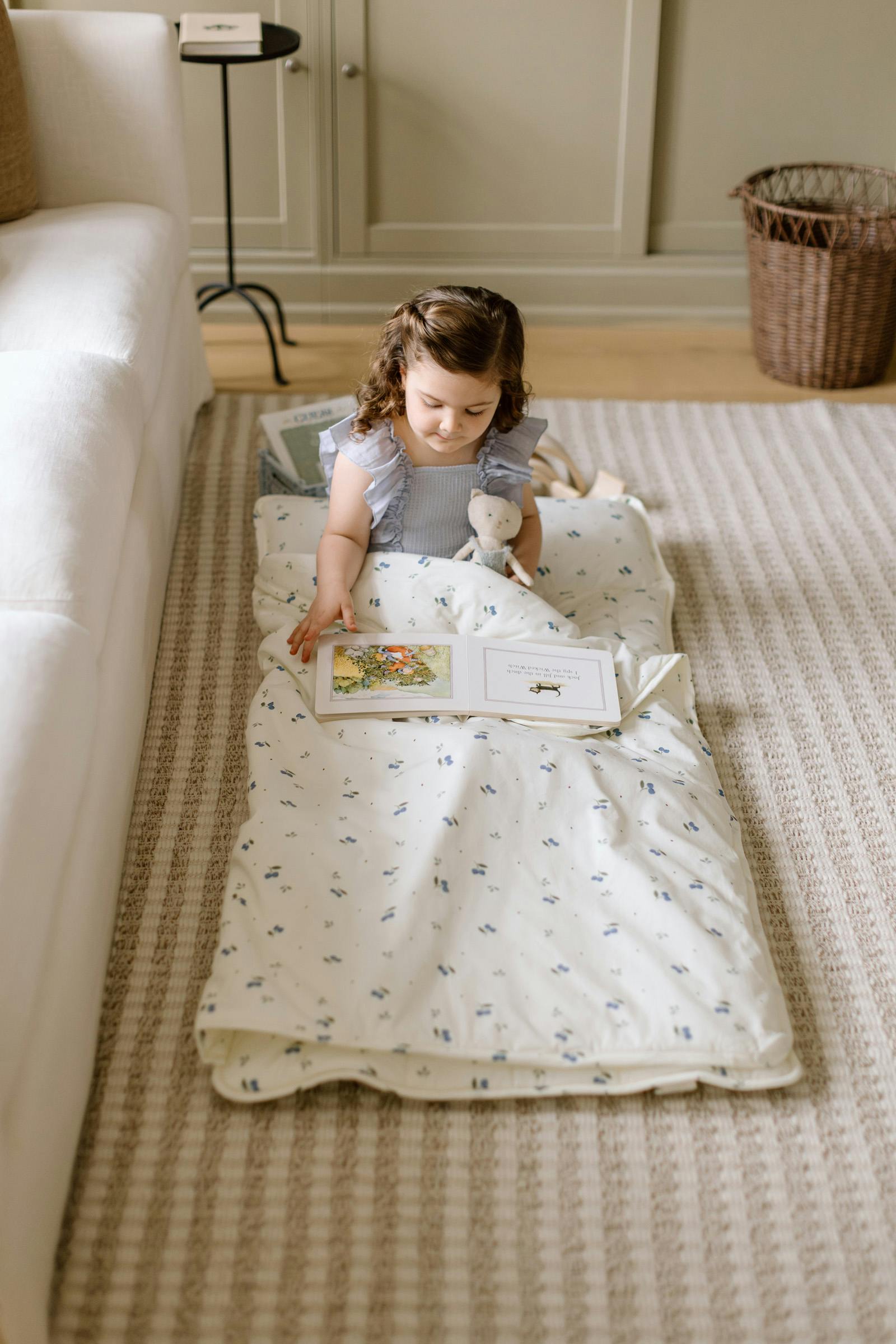 Organic Toddler Nap Roll-N-Rest Mat Set (Blueberry)
