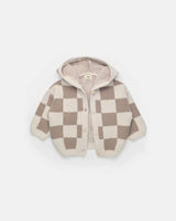 Hooded Cardigan • Checkers Fuzzy