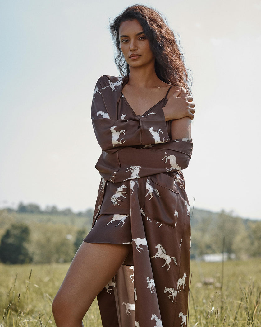 Signature Women's Silk Cami Short Set in Highgrove Equestrian