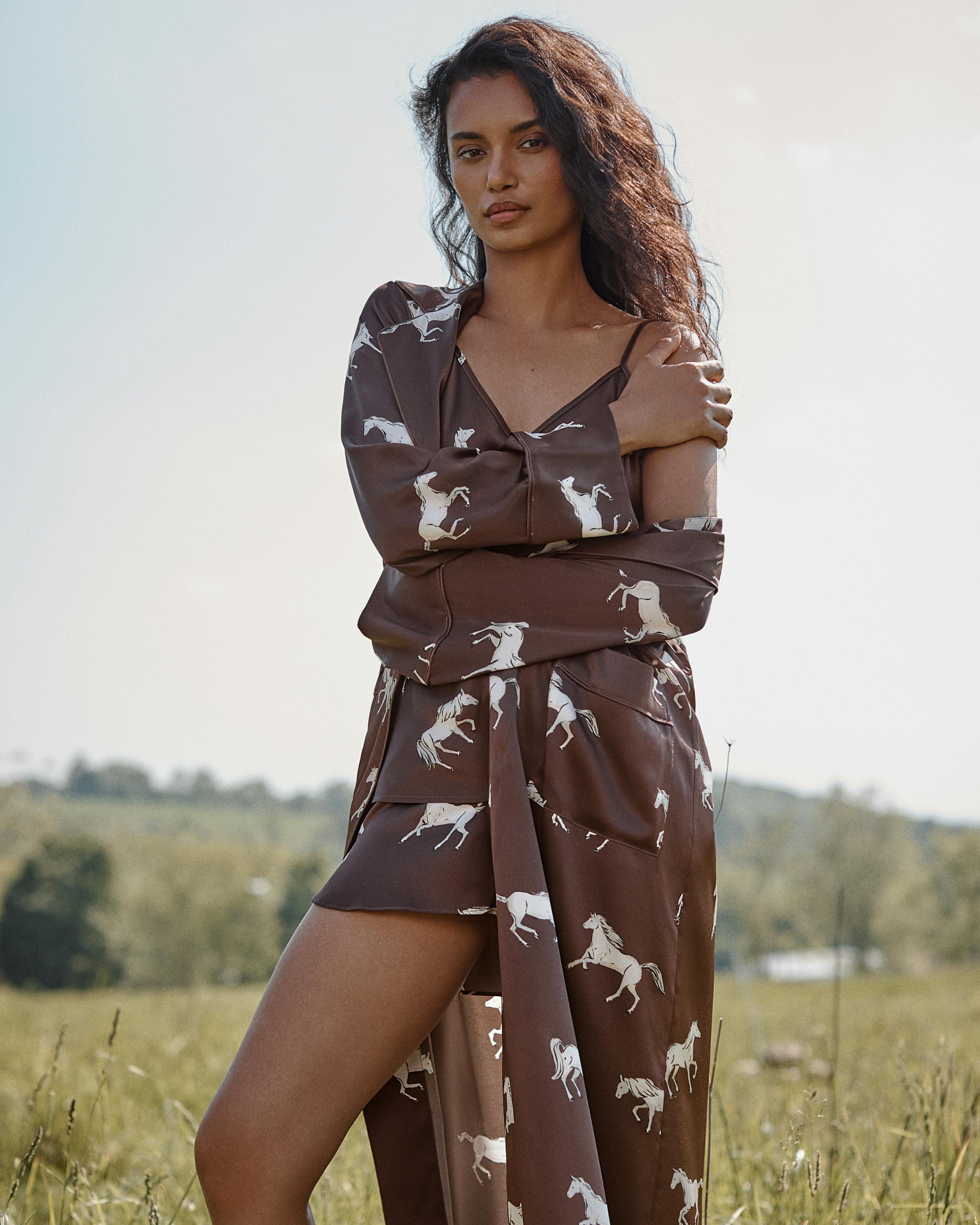 Signature Women's Silk Cami Short Set in Highgrove Equestrian