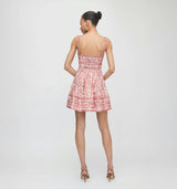 The Margot Mini Dress - Coral Corsica Paisley