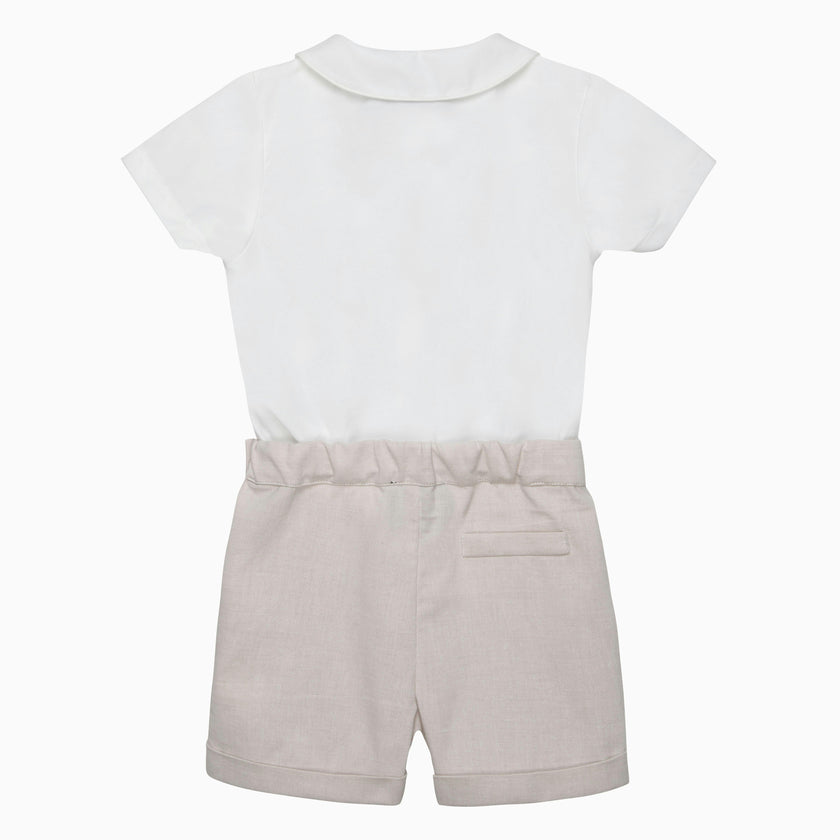 The Rupert Smocked Set in Oatmeal