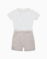 The Rupert Smocked Set in Oatmeal