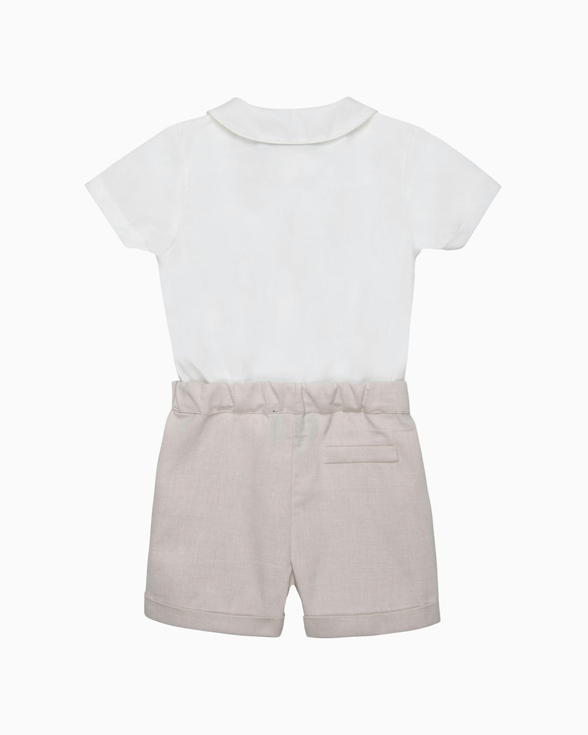 The Rupert Smocked Set in Oatmeal