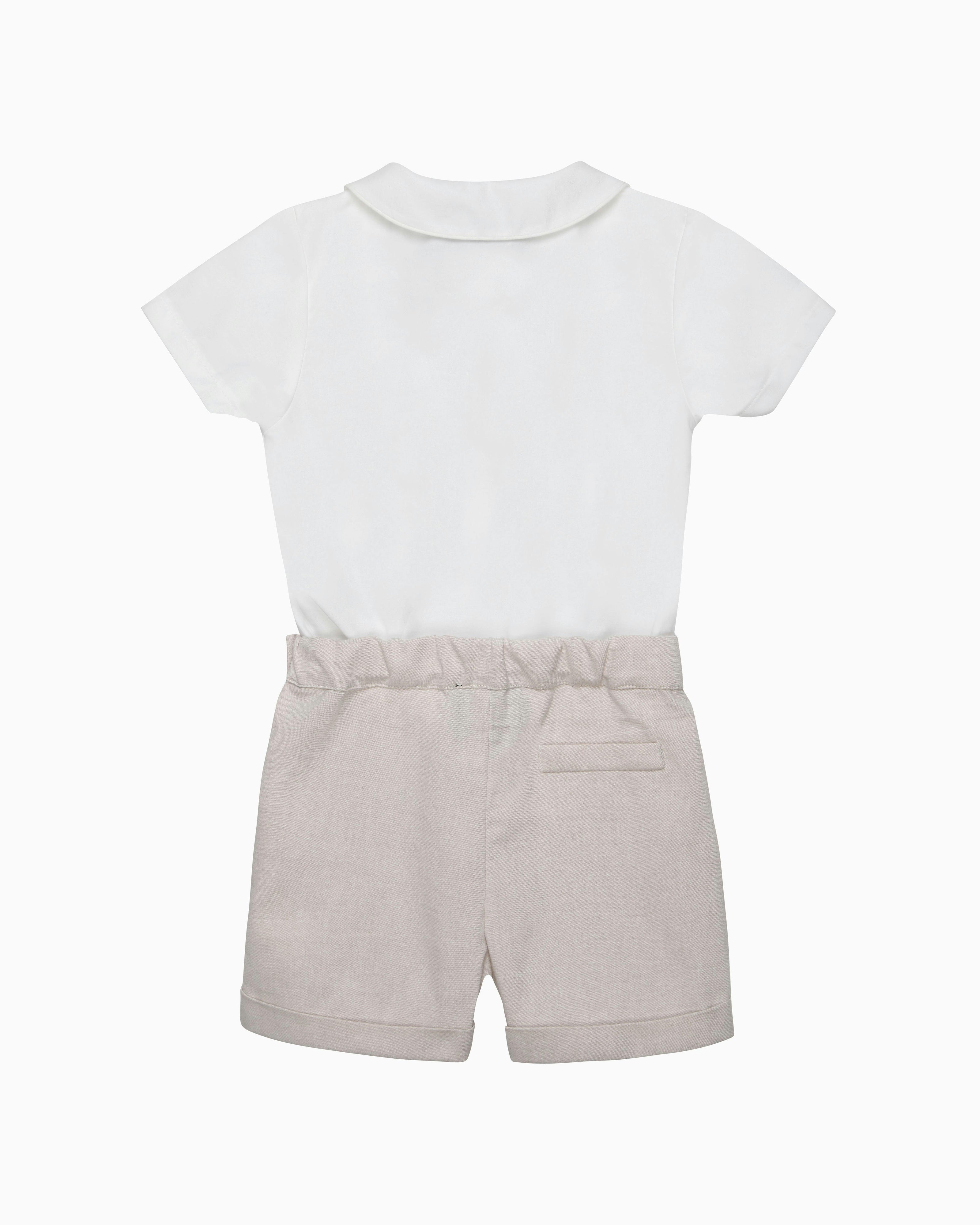 The Rupert Smocked Set in Oatmeal
