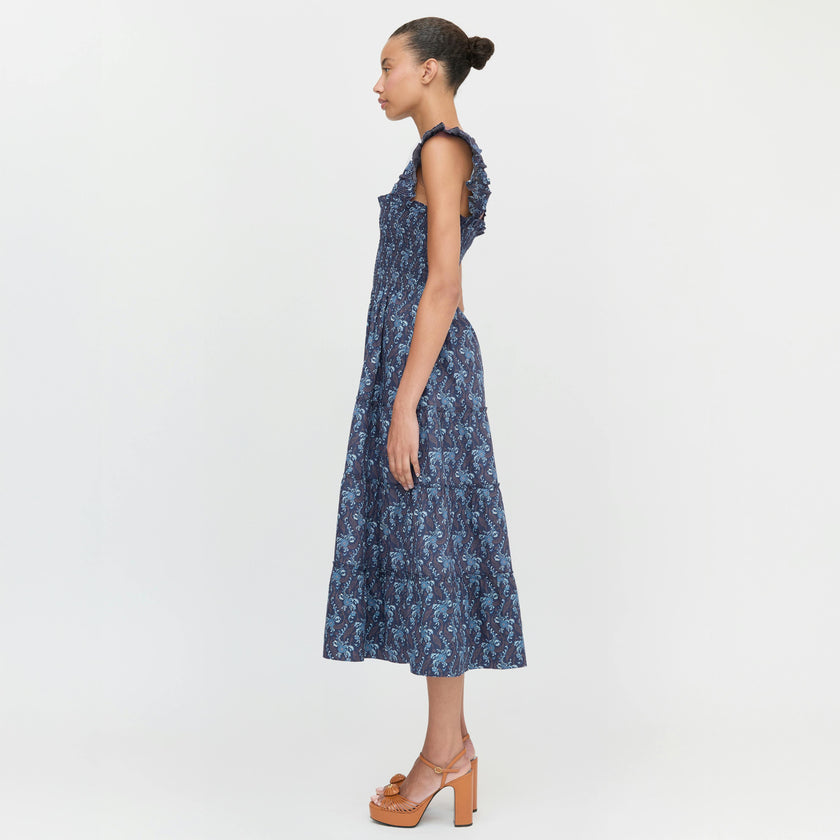 The Ellie Nap Dress - Navy Cala Paisley