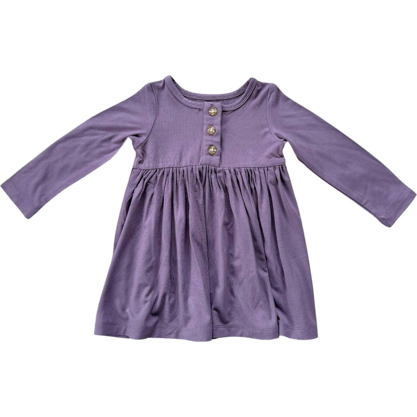 Long Sleeve Henley Dress Christmas Dogs