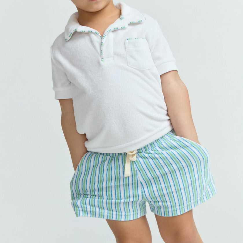 boys tamarin stripe french terry short