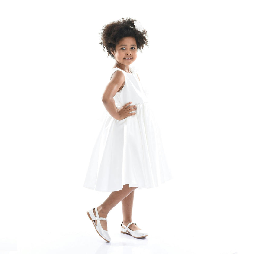 White Denali Satin Dress