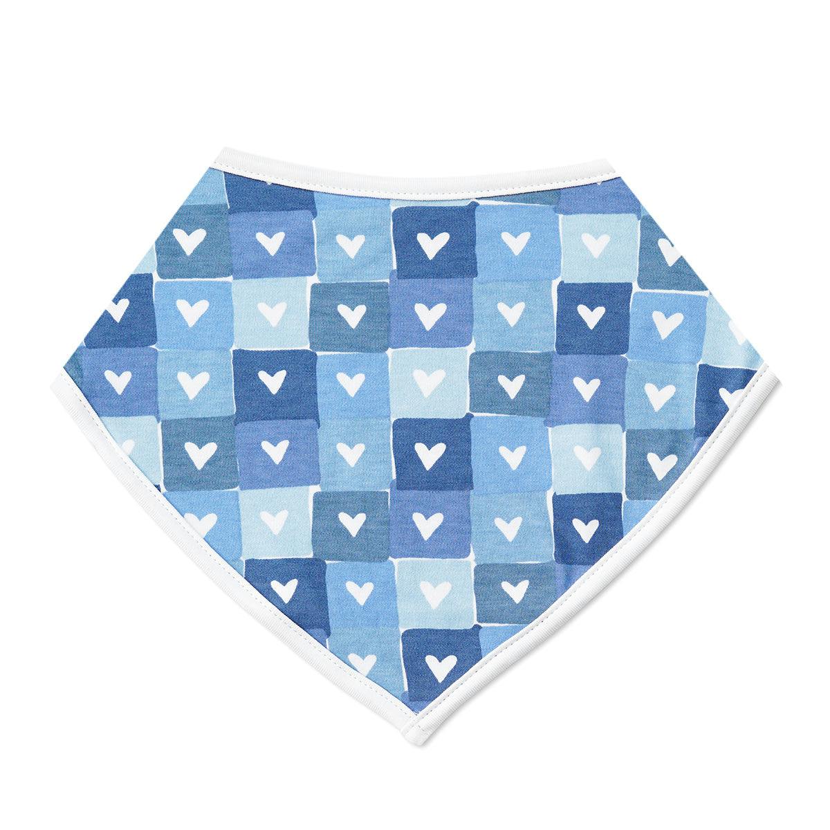 Block Hearts Baby Bandana Bib