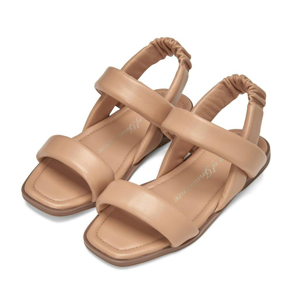 Anouk Square Toe Elastic Slingback Straps Sandals