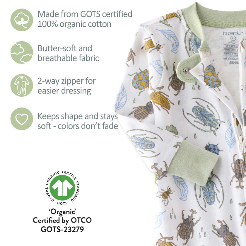 CRUZ Snug-fit Footed Baby Boys Pajamas