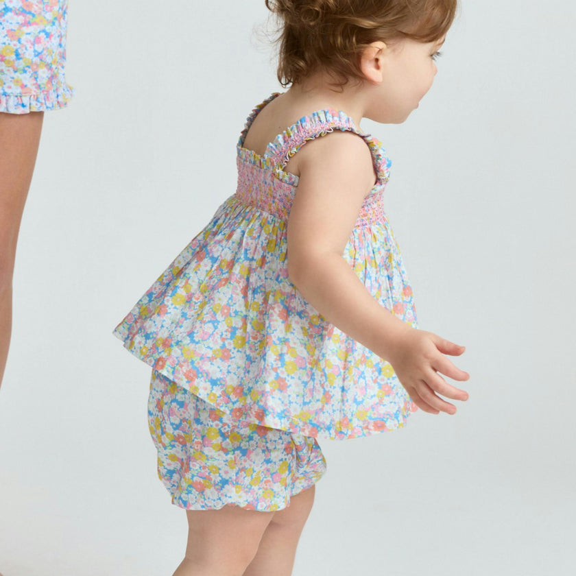 baby girls jasmine blossom smocked top and bloomer set