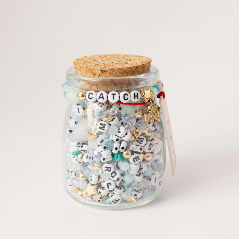 Catch Alphabet Bead Jar with Fish Charm