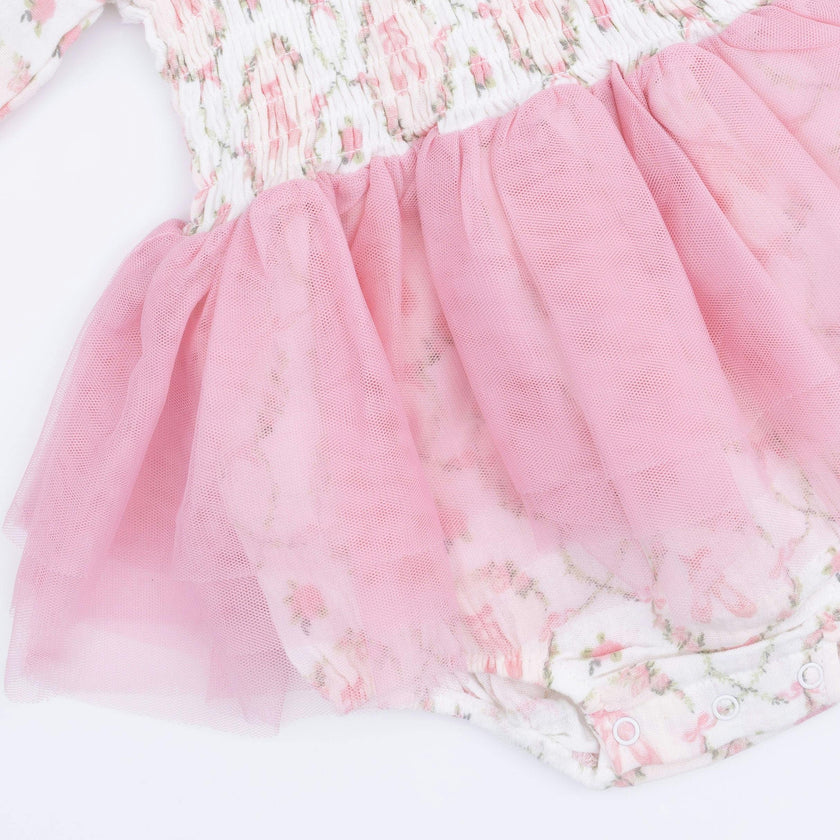 Cameo Ballet Shoes - Long Sleeve Smocked Bubble with Tutu