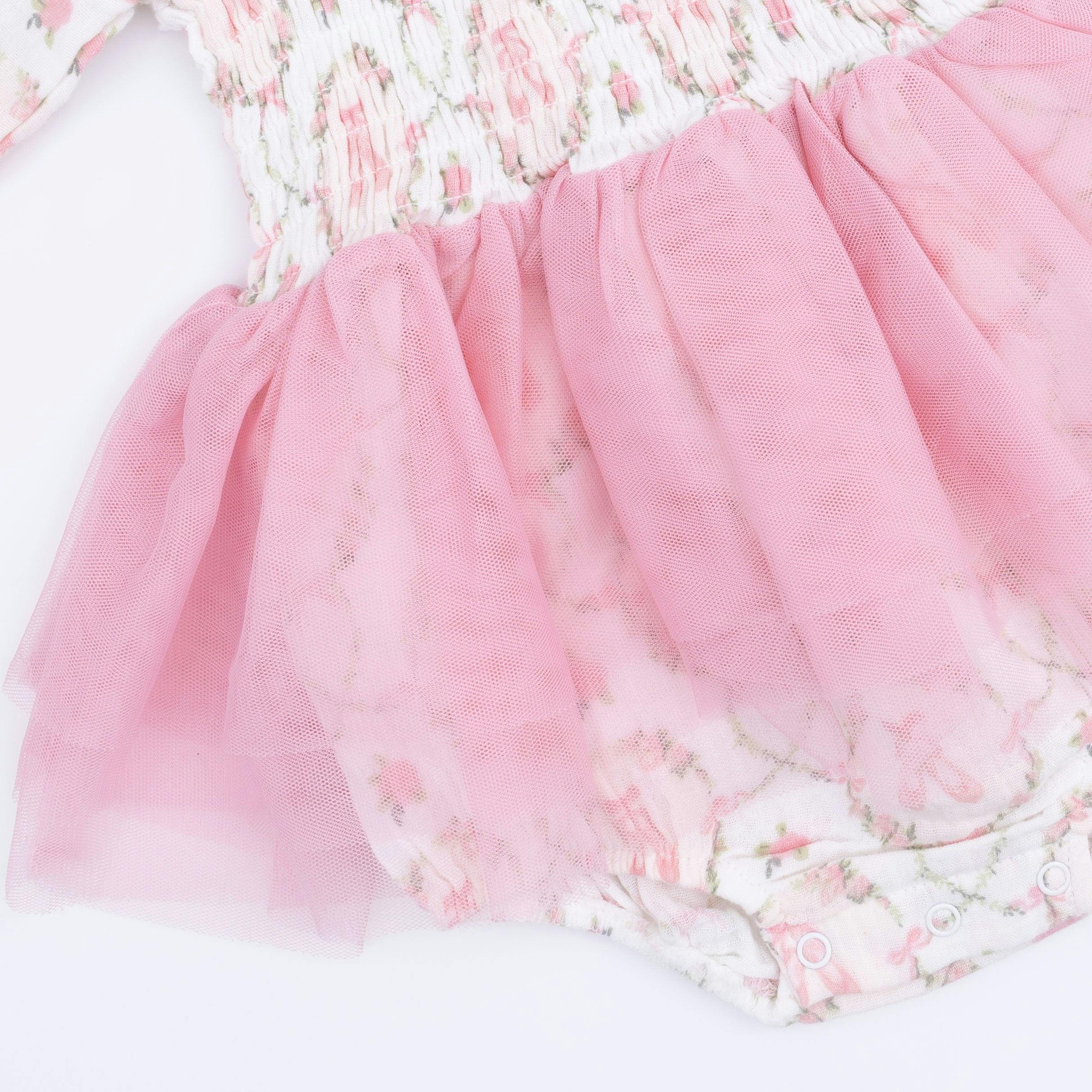 Cameo Ballet Shoes - Long Sleeve Smocked Bubble with Tutu
