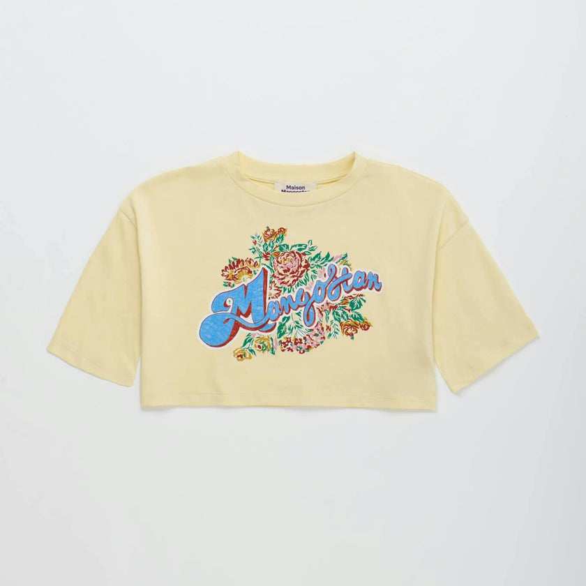 VINTAGE FLOWERS CROP TOP VANILLA