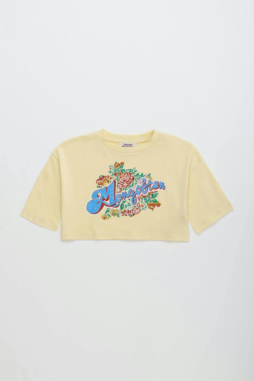 VINTAGE FLOWERS CROP TOP VANILLA