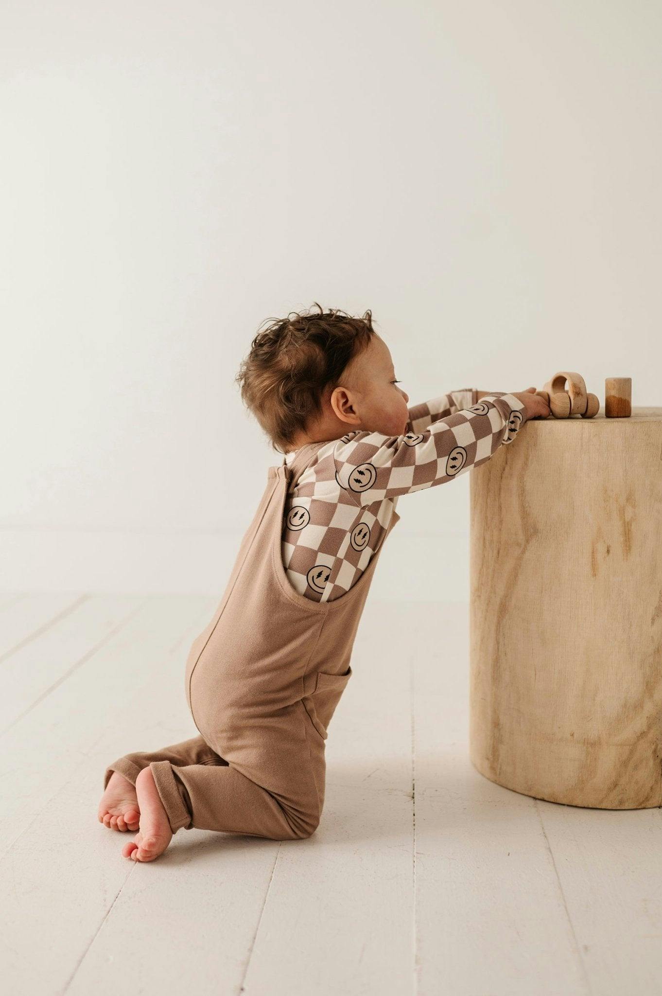 Boys Pocket Overalls in Ski Blue