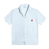 Harbor Stripe Women’s Short Sleeve Crop Pant Set in Light Blue Stripe