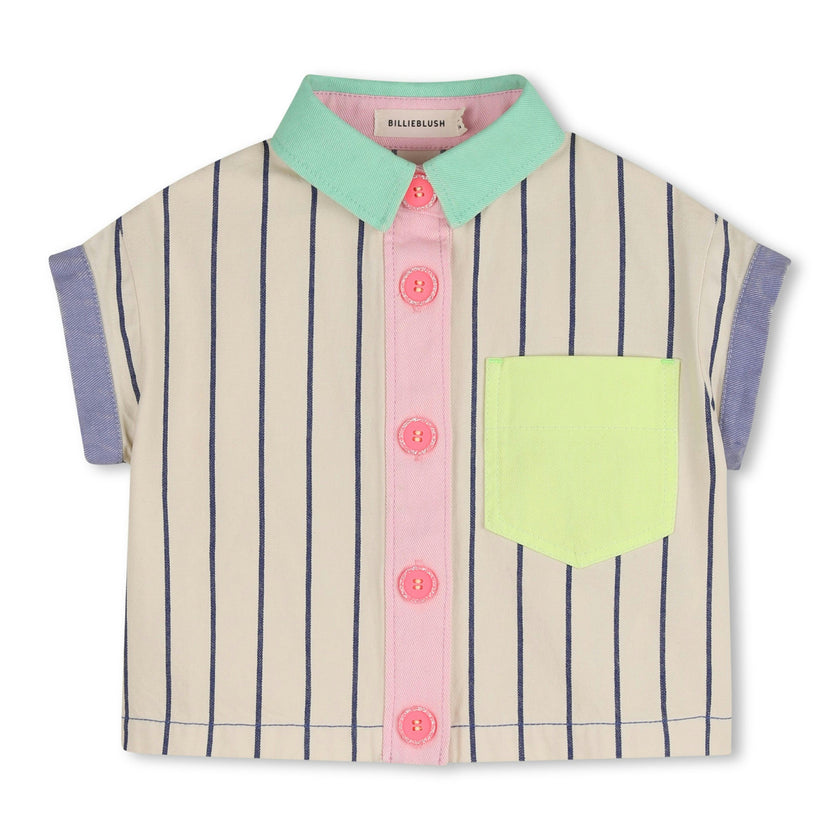 Beige & Navy Striped Kids’ Blouse