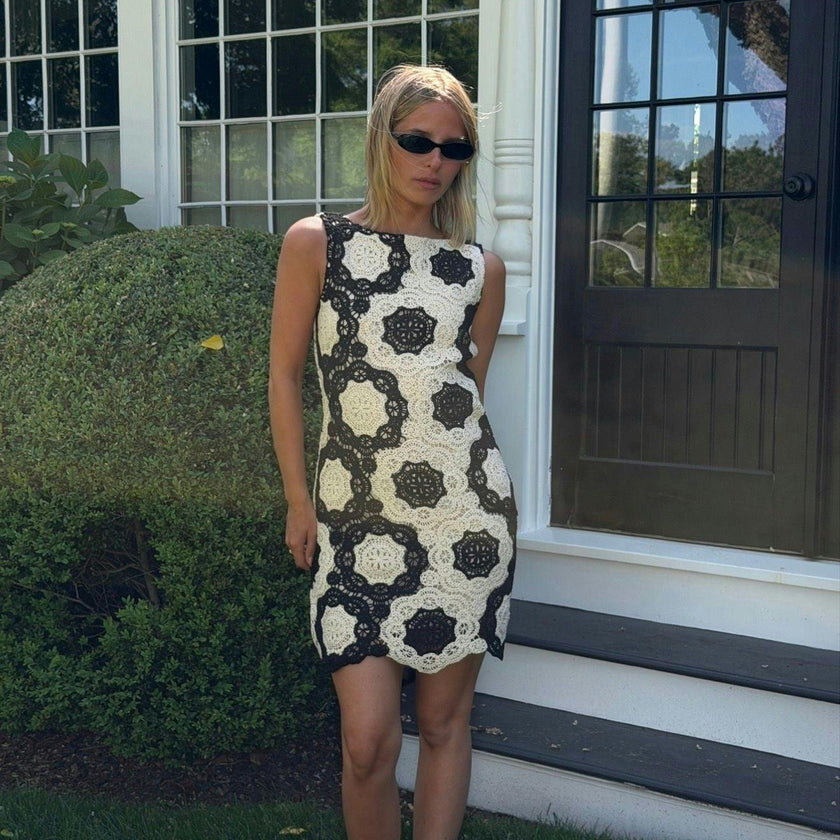 The Lisandra Dress - Black/Ivory Crochet Lace