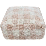 Vichy Plush Tablecloth-Inspired Pouf