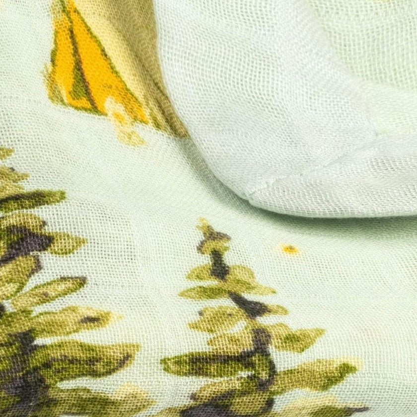 Camping Mini Lovey Two-Layer Muslin Security Blanket