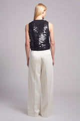 Women's Cora Large Sequins Crew Neck Sweater Tank